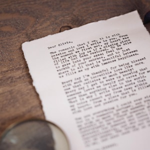Custom Love Letter on A5 cotton paper| Hand Typed | Typewriter print | Custom Poem | Poem Gift | Poem Art | Poem Print