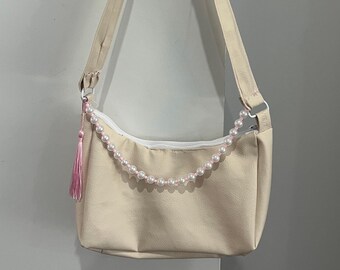 Bolso de mano de piel sintética / Bolso de hombro hecho a mano / Accesorios formales / de fiesta / Perlas / Cuero