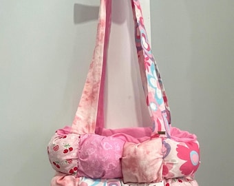 Bolsa de burbujas de algodón / Bolsa de mano abullonada hecha a mano / Bolsa de patchwork