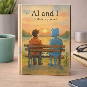 AI and I A Modern Journal Tech Gift Programmer Developer CS Student Data Scientist Machine Learning Hardcover Lined Coding Notebook Keepsake