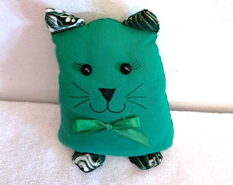 Handmade Stuffed Cat Pillow Pal – 7" Cotton Mini Kitty Décor