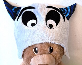 Child Monster Hat, Brushed Fleece Kids Hat, Play Hat, Monster Beanie, Toddler Monster Hat, Handmade Childrens Hat