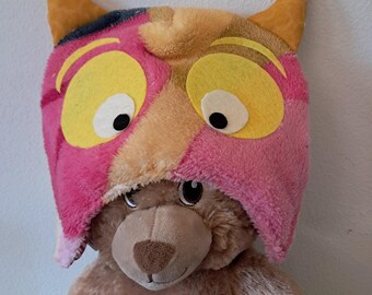Child Monster Hat, Brushed Fleece Kids Hat, Lined Play Hat, Cozy Monster Beanie, Toddler Monster Hat, Handmade Childrens Hat
