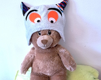 Child Monster Hat, Brushed Fleece Kids Hat, Play Hat, Monster Beanie, Toddler Monster Hat, Handmade Childrens Hat