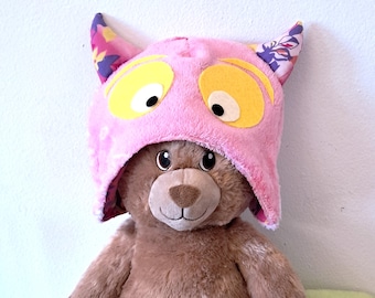 Child Monster Hat, Brushed Fleece Kids Hat, Play Hat, Monster Beanie, Toddler Monster Hat, Handmade Childrens Hat