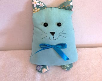 Handmade Stuffed Cat Pillow Pal – 7" Cotton Mini Kitty Décor