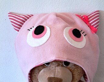 Child Monster Hat, Brushed Fleece Kids Hat, Lined Play Hat, Cozy Monster Beanie, Toddler Monster Hat, Handmade Childrens Hat FREE SHIPPING