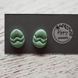 Egg Easter Studs| Statement Earrings / Polymer Clay Earrings | hypoallergenic  easter eggs cute spring bunnies
