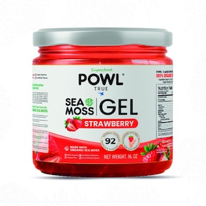 Powl Organic St. Lucian Sea Moss Gel - Erdbeer Geschmack - 92 Vitamine und Mineralstoffe