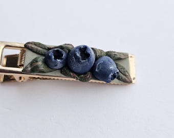 Blueberry *Fruit* Polymer clay hair clip