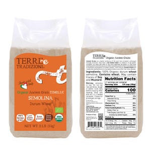 Organic Semolina Flour Ancient Grain Flour Italian Flour Pasta Flour Pizza Flour Bread Flour Timilia Flour Tumminia Flour Durum Wheat Flour Stone Ground Flour High Protein Flour Low Gluten Flour Vegan Flour Organic Baking Ingredients