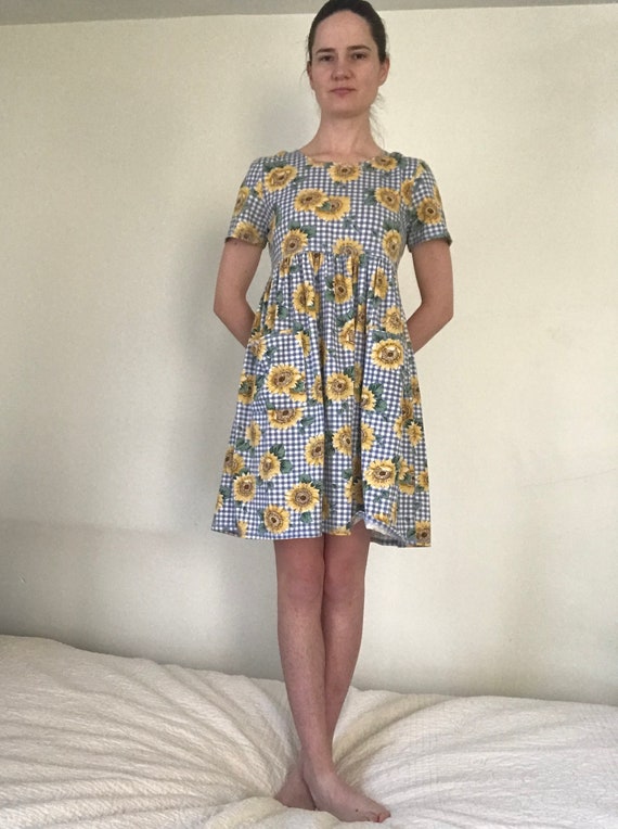 90s Sunflower Sundress Babydoll