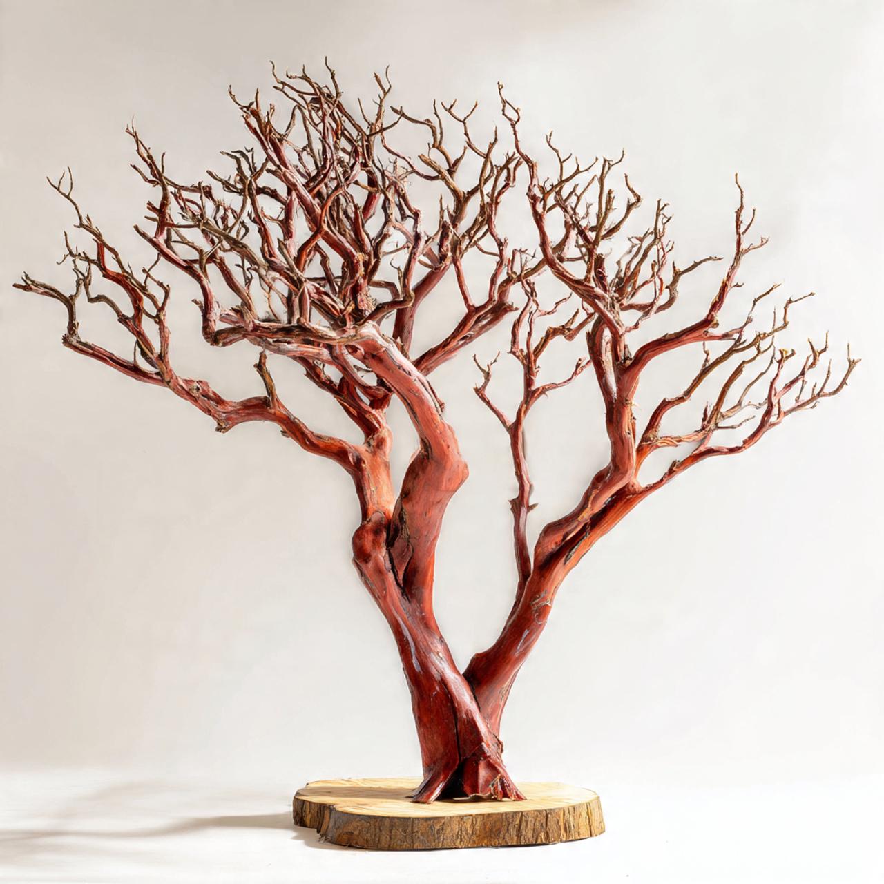 6 Centerpieces 10in Manzanita with Sturdy Wood slice