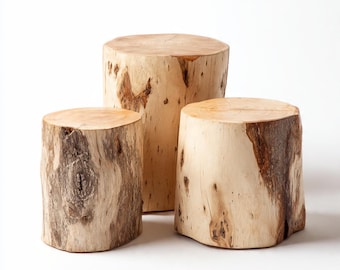 Tree Stump Stool Natural Handcrafted | Live Edge Wood Furniture