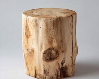 12in Kid's Stool Natural Tree Stump Handcrafted | Live Edge Wood Children Furniture