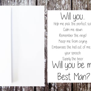 Carte Serez-vous mon meilleur homme, proposition du meilleur homme, carte drôle de témoin, meilleur homme à demander, devoirs de témoin, questions témoins, carte pour témoin