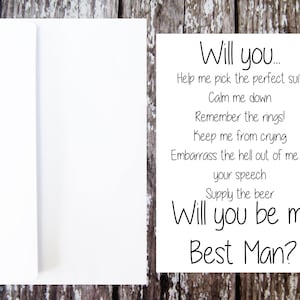 Will you be my Best Man Card, Best Man Proposal, Funny Best Man card, Best Man Ask, Best Man Duties, Best Man Questions, Card for Best Man imagem 1