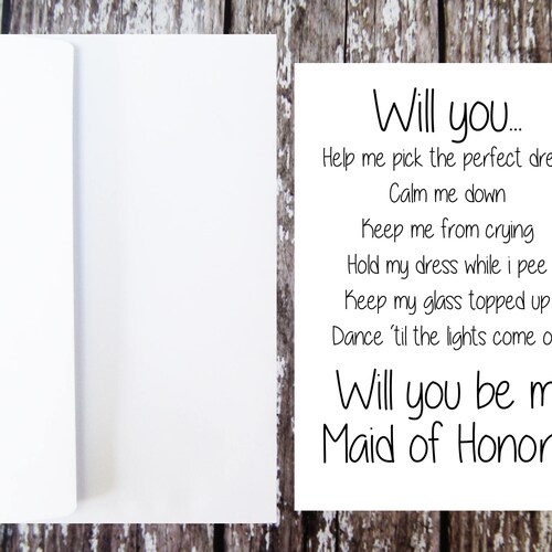 Printable Will You Be My Maid of Honor Card Maid Honor - Etsy Printable Will You Be My Maid of Honor Card Maid Honor - Etsy