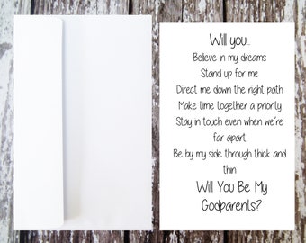 Printable Will you be my Godparents Card, Instant Digital Download Card, Godparents Proposal, Godparent Card, Baptism Card, Christening Card