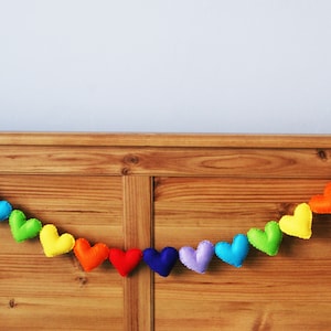 Felt Heart Garland: Custom Plush Bunting, Kids Room Decor