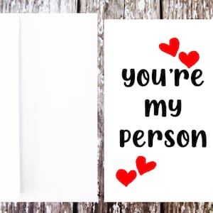 Tarjeta imprimible Eres mi persona, descargar tarjeta de San Valentín, imprimir en casa Tarjeta de San Valentín. Tarjeta de aniversario DIY, Tarjeta de aniversario imprimible