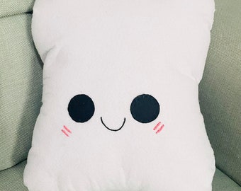 Cojín de malvavisco feliz: decoración de habitación kawaii