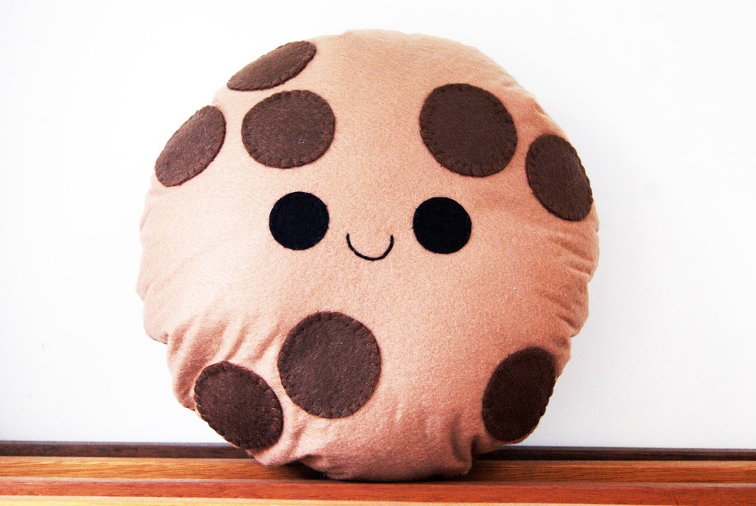 Almohada de galleta con chispas de chocolate kawaii: cojín de fieltro hecho  a mano México