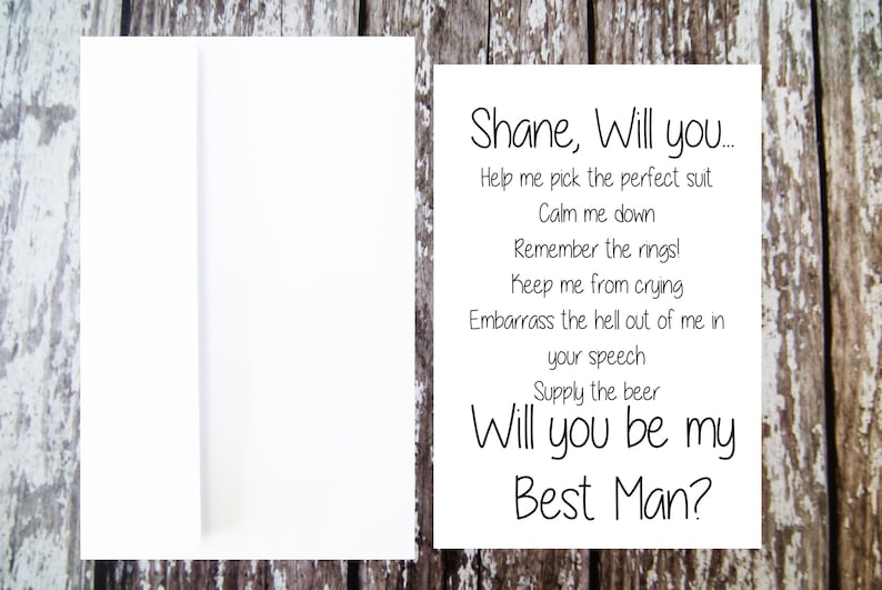 Will you be my Best Man Card, Best Man Proposal, Funny Best Man card, Best Man Ask, Best Man Duties, Best Man Questions, Card for Best Man image 2