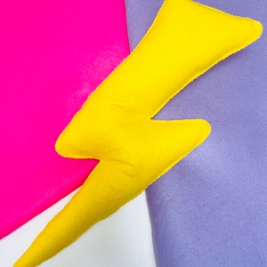 Felt Lightning Bolt Cushion: Colorful Weather Plushie - Etsy