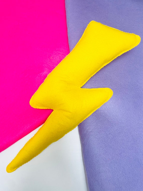 Felt Lightning Bolt Cushion: Colorful Weather Plushie - Etsy