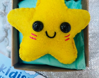 Mini plush star, congratulations gift, letterbox gift, personalised gift, Hug in a box, Star in box, Pocket star, well done gift, exam gift