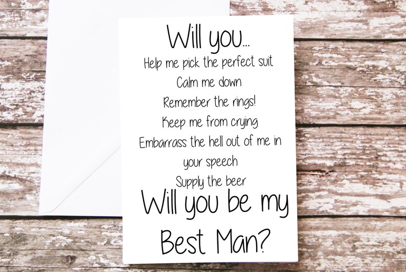 Will you be my Best Man Card, Best Man Proposal, Funny Best Man card, Best Man Ask, Best Man Duties, Best Man Questions, Card for Best Man image 9