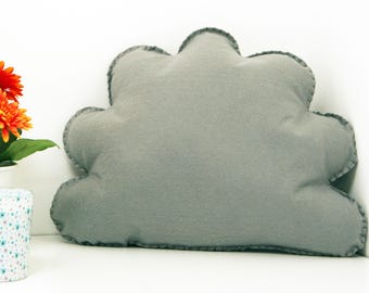 Cojín de nube gris, cojín de nube gris, almohada en forma de nube, nube de felpa, guardería en la nube, decoración de la habitación para niños, decoración de la guardería en la nube, cojín para niños