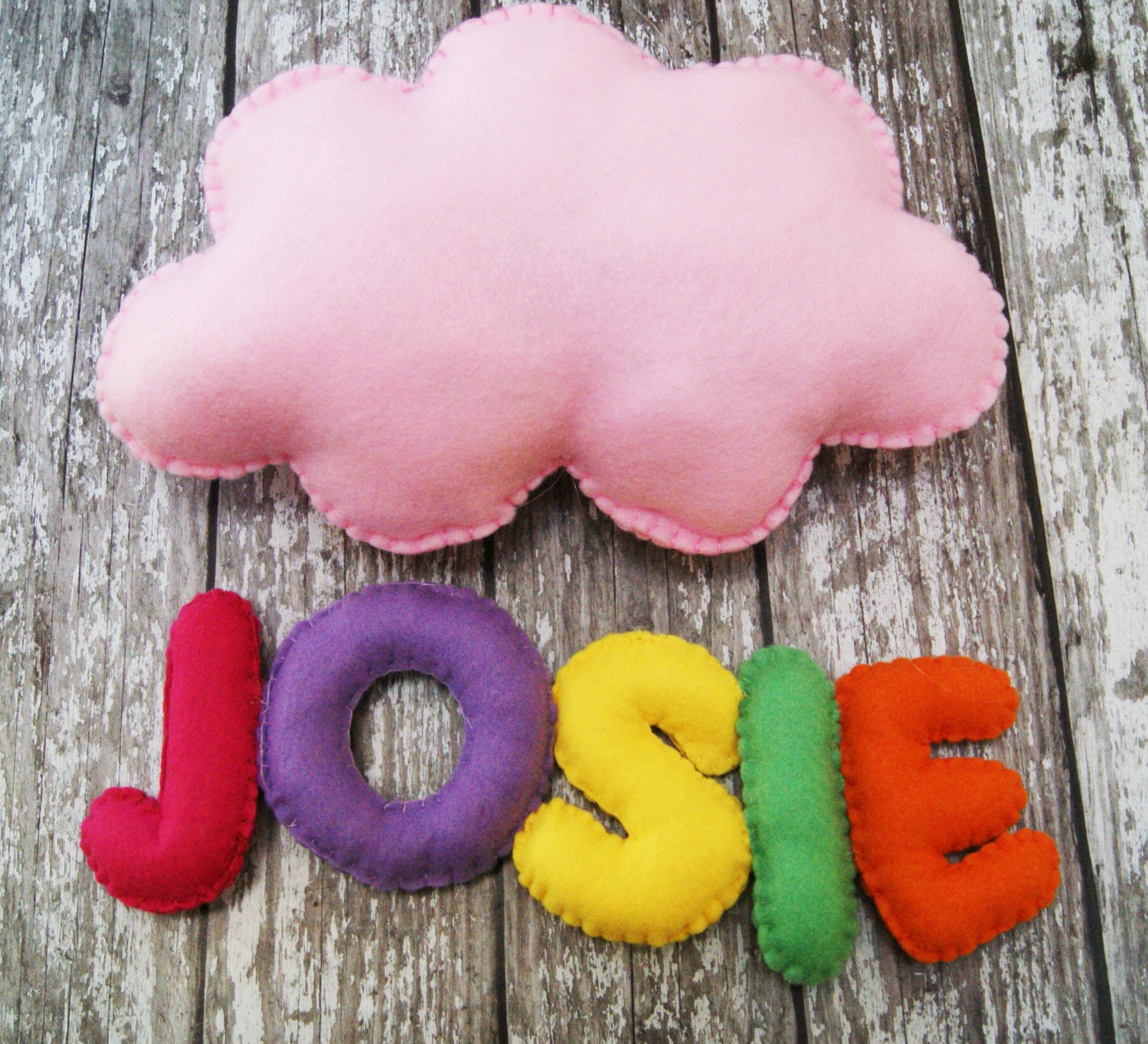 Pink Cloud Baby Wall Hanging with Personalised Name Baby Etsy