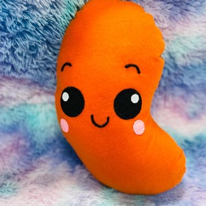 Hand-Sewn Baked Bean Plush: Kawaii Kids Room Decor