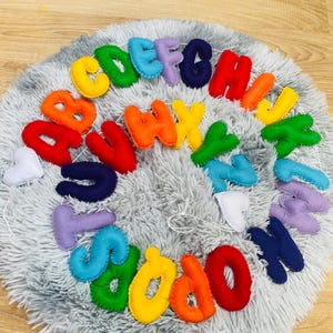 Felt Rainbow Alphabet Banner: Plush ABC Nursery Decor