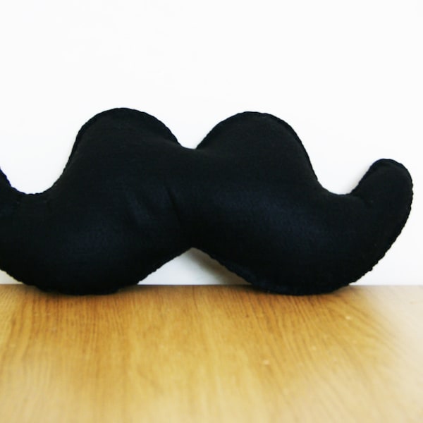 Black Moustache Shaped Cushion, Valentine gift for him, Mustache Pillow, Male Home Decor, Geek Gift, Husband Gift, Mancave decor, beard gift