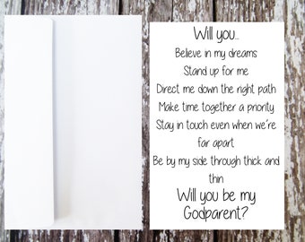 Printable Will you be my Godparent Card, Instant Digital Download Card, Godparent Proposal, Godparent Card, Baptism Card, Christening Card