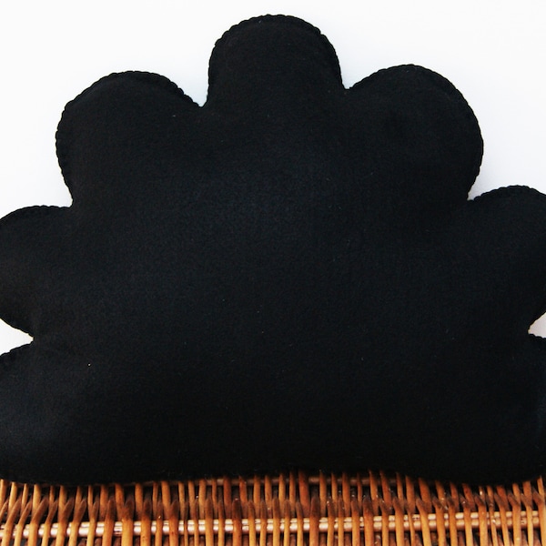 Black Cloud Cushion, Cloud Shape Cushion, Black Cushion, Plush Cloud, Cloud Nursery, Kids Room Decoration, Monochrome nursery Decoration