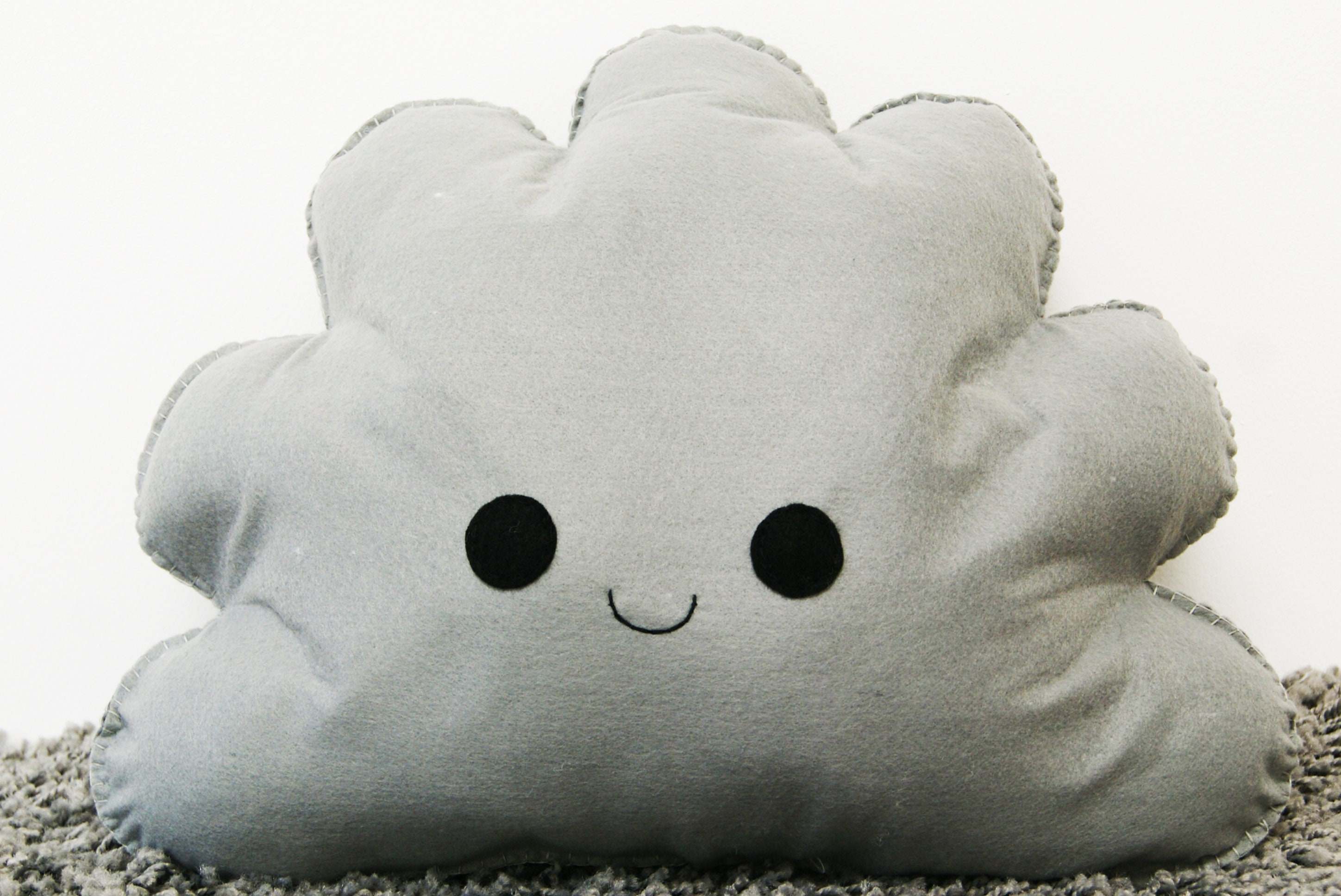 Happy Grey Cloud Cushion Cloud Pillow Cloud Plushie Cloud Etsy UK