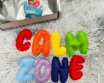 Felt Calm Zone Banner: Rainbow Kids Room Decor