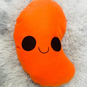 Kawaii Baked Bean Cushion – Cute Smiling Plush Bean Pillow - bean cushion | Fun Food Decor, Kids Bedroom Gift - Emotional support baked bean