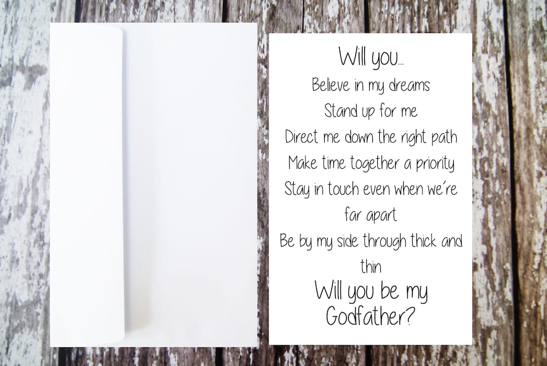 Printable Will You Be My Godfather Card, Digital Download Card