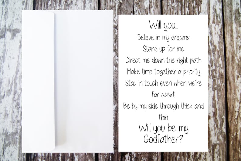 Will You Be My Godfather Card Godfather Proposal Godparent - Etsy