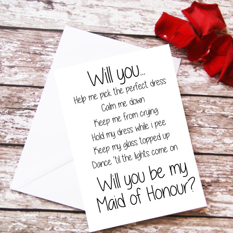 Will you be my Maid of Honour Card, Maid of Honour Proposal, Honour Duties, Funny Wedding Card, Maid of Honour Ask, Maid of Honour Questions image 8