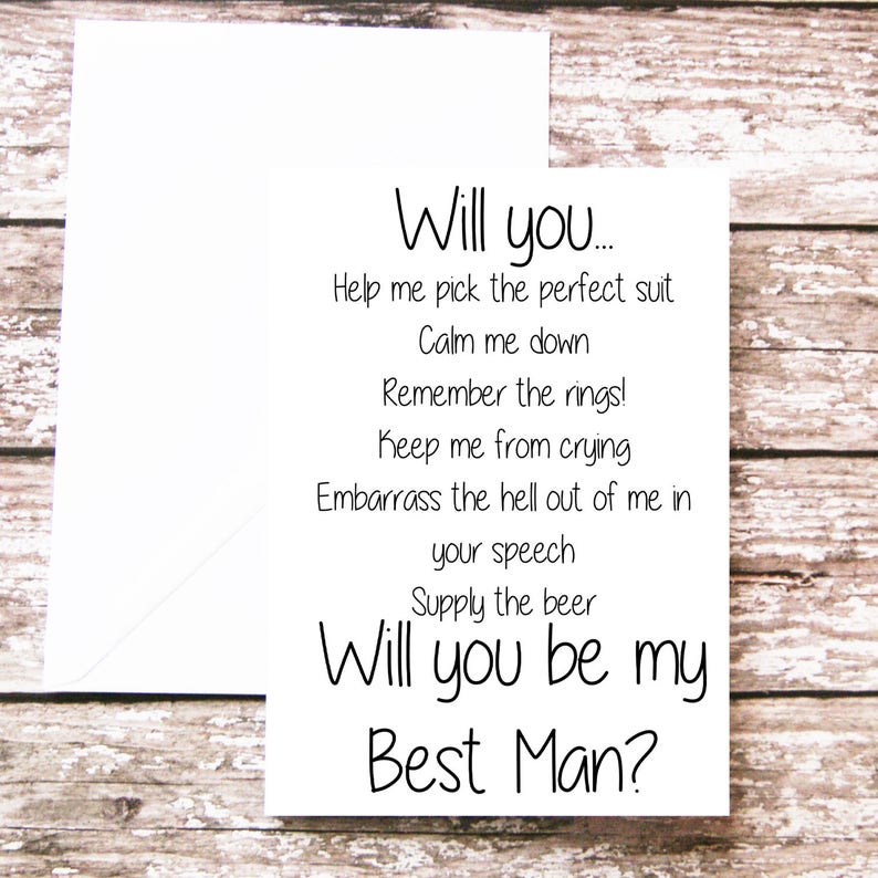 Will you be my Best Man Card, Best Man Proposal, Funny Best Man card, Best Man Ask, Best Man Duties, Best Man Questions, Card for Best Man image 8