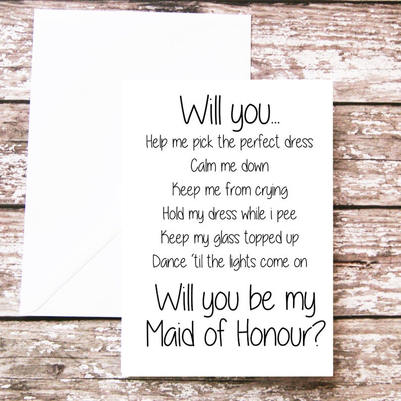 Will you be my Maid of Honour Card, Maid of Honour Proposal, Honour Duties, Funny Wedding Card, Maid of Honour Ask, Maid of Honour Questions image 7