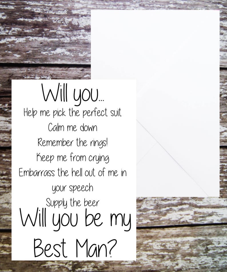 Will you be my Best Man Card, Best Man Proposal, Funny Best Man card, Best Man Ask, Best Man Duties, Best Man Questions, Card for Best Man image 6