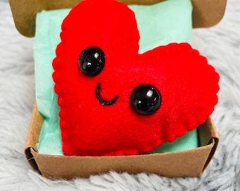 Mini corazón kawaii de peluche, regalo de San Valentín, regalo de buzón kawaii, regalo de corazón, regalo personalizado, abrazo en una caja, abrazo de bolsillo, regalo de aniversario