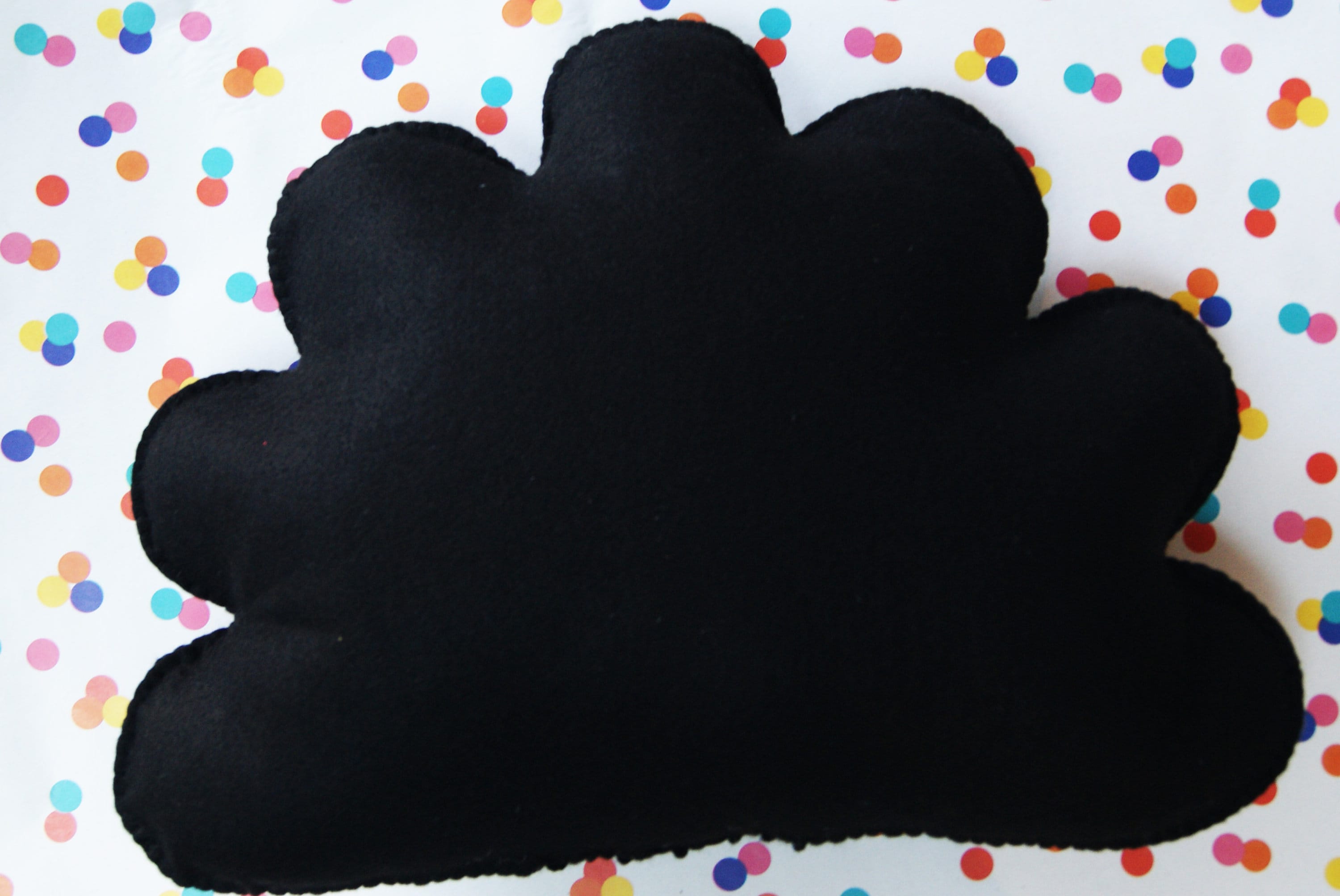 Black Cloud Cushion, Cloud Shape Cushion, Black Cushion, Plush